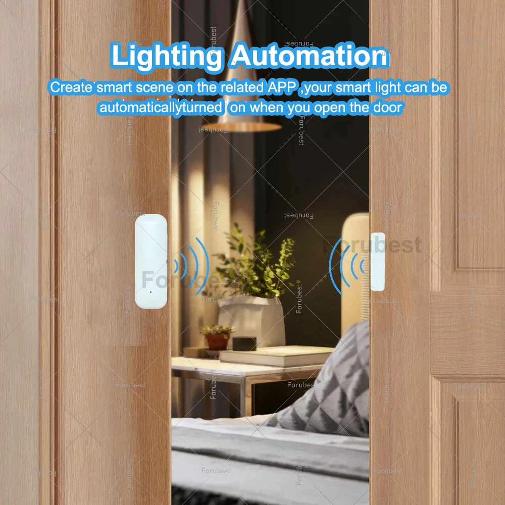 Tuya Zigbee Smart Door Sensor Contact Sensor Window Door Open Closed Detector Home Security Protection Device Works With Z2MQTT