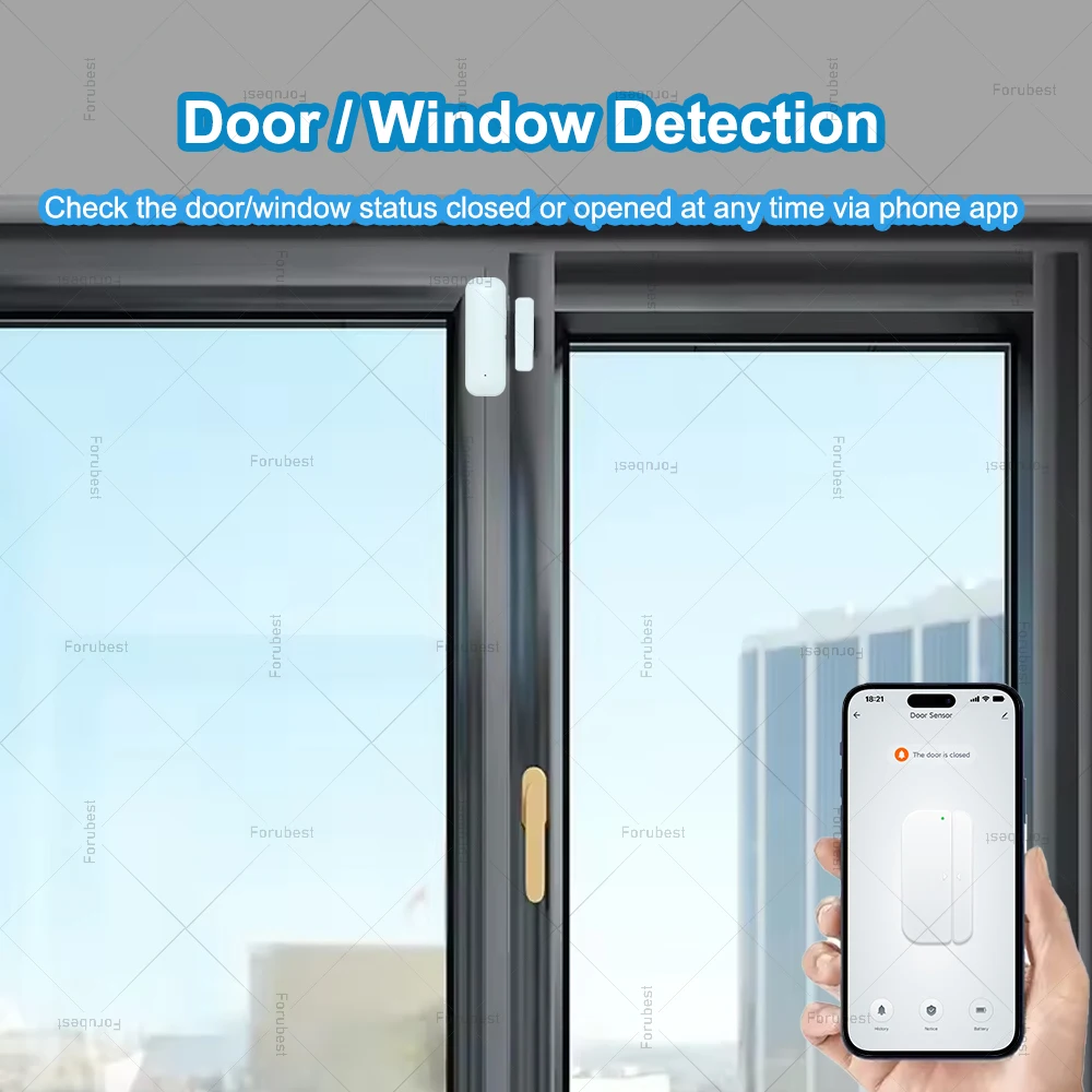 Tuya Zigbee Smart Door Sensor Contact Sensor Window Door Open Closed Detector Home Security Protection Device Works With Z2MQTT