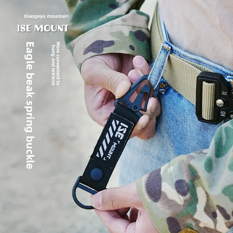 ISE MOUNT Outdoor Multifunctional Ribbon Buckle Short Eagle Beak Keychain Backpack Tactical Extension Belt