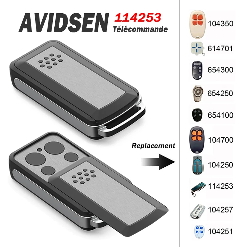 New AVIDSEN 114253 104700 104350 104257 104251 104250 614701 654250 654100 433.92MHz Garage Door / Electric Gate Remote Control