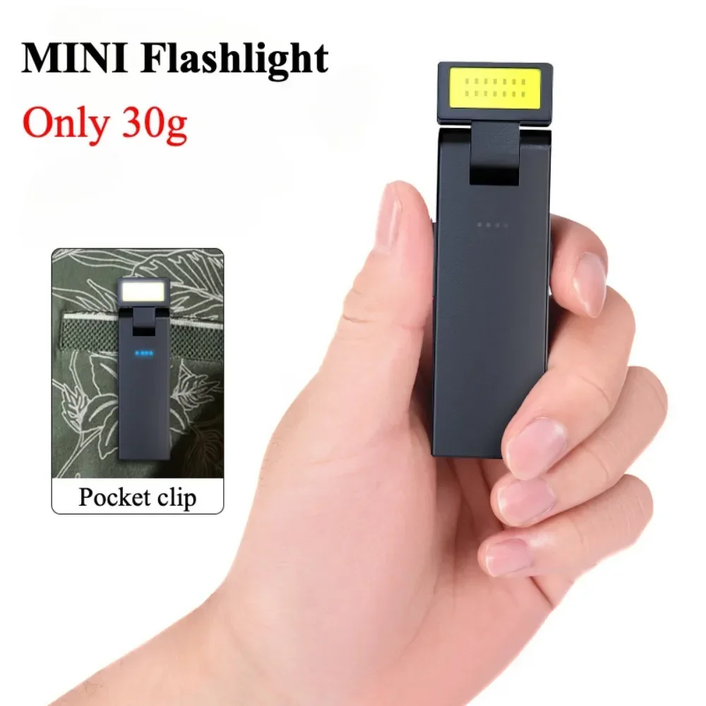 1-3PCS Portable COB Work Light LED Mini Flashlight Magnetic Base Rechargeable 180° Rotate Portable Inspection Light Riding Camp