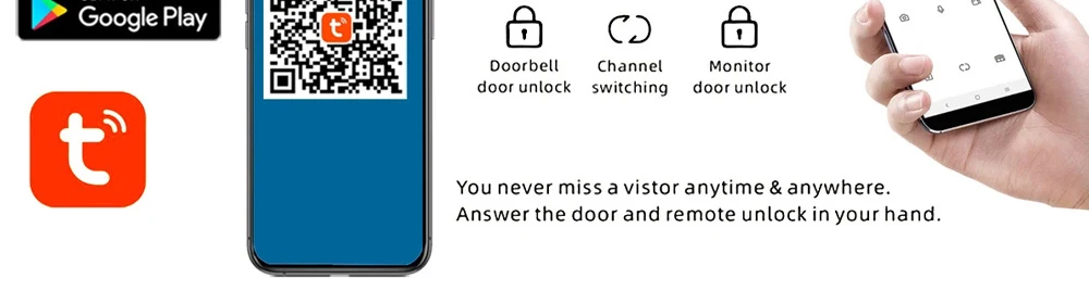 Support Tuya APP 7Inch Video DoorPhone Intercom System RFID Doorbell Camera Monitor Talk App Unlock HD Night Vision for Villa