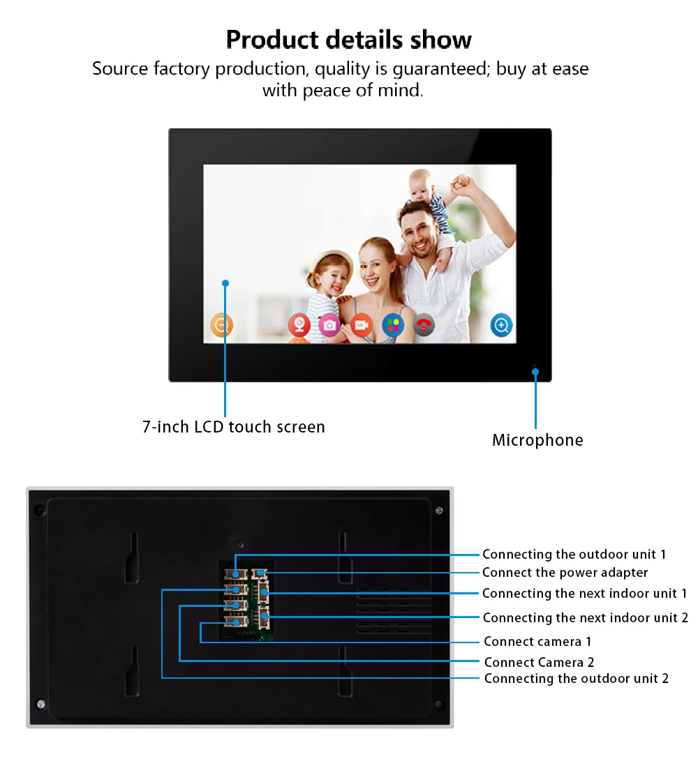 Support Tuya APP 7Inch Video DoorPhone Intercom System RFID Doorbell Camera Monitor Talk App Unlock HD Night Vision for Villa