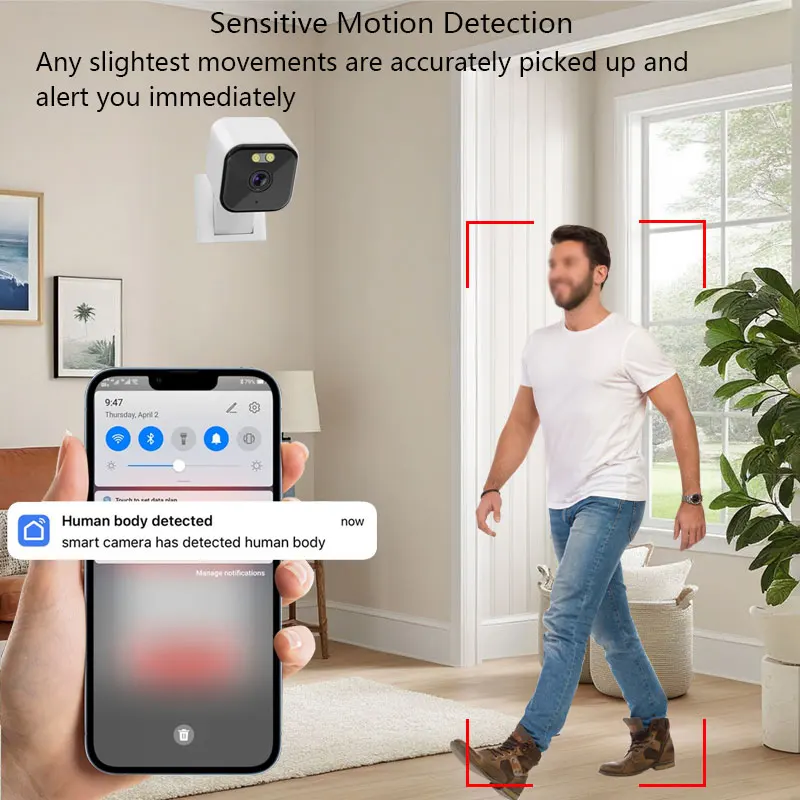 WiFi Tuya Camera Smart Home Security Camera 4MP HD Color Night Baby Monitor Two Way Audio Video Surveillance Security