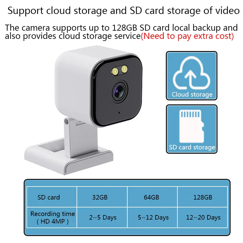 WiFi Tuya Camera Smart Home Security Camera 4MP HD Color Night Baby Monitor Two Way Audio Video Surveillance Security