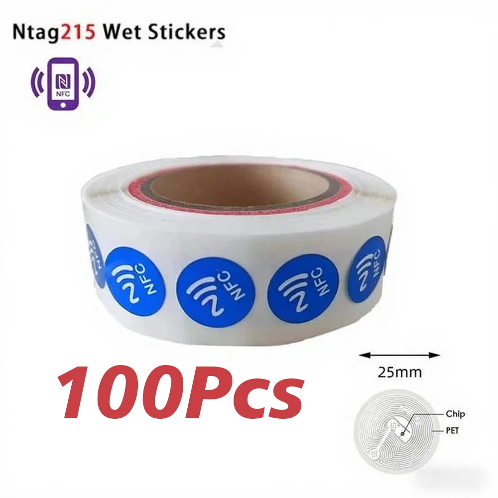 20/50/100Pcs Blue Adhesive NFC Programmable NFC Tags Compatible With Android & IPhone 504 Bytes Memory 13.56 Mhz Sticker
