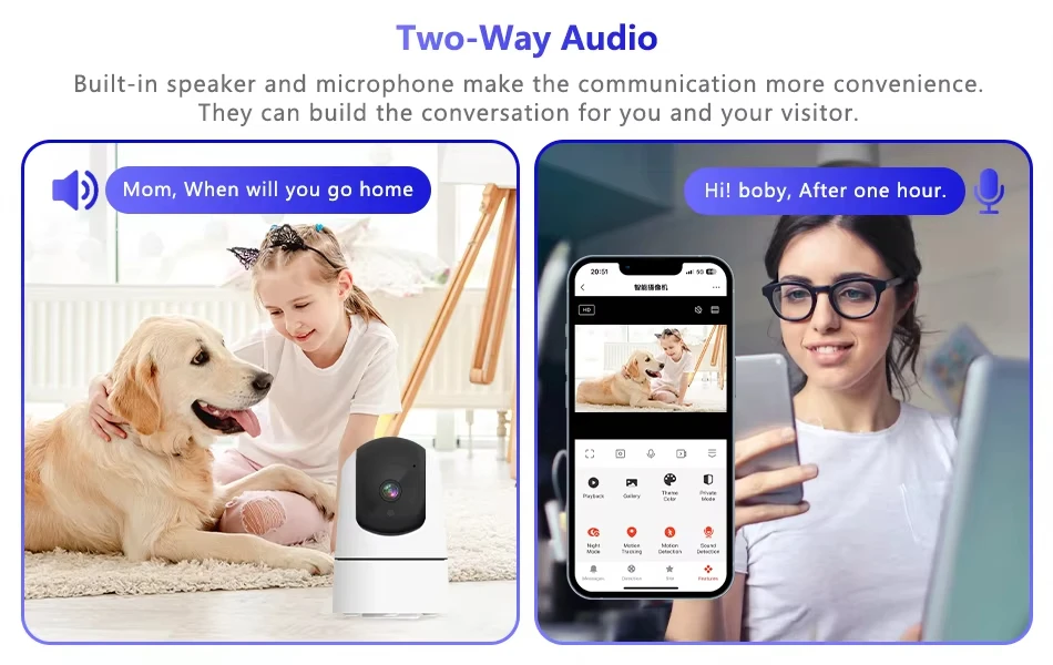 ANSVICAM Tuya 6MP HD 5G WiFi Indoor Security Camera 6x Zoom Baby Monitor Night Vision Auto Motion Detection 2-Way Audio Cameras