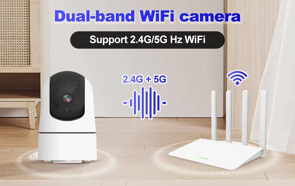 ANSVICAM Tuya 6MP HD 5G WiFi Indoor Security Camera 6x Zoom Baby Monitor Night Vision Auto Motion Detection 2-Way Audio Cameras