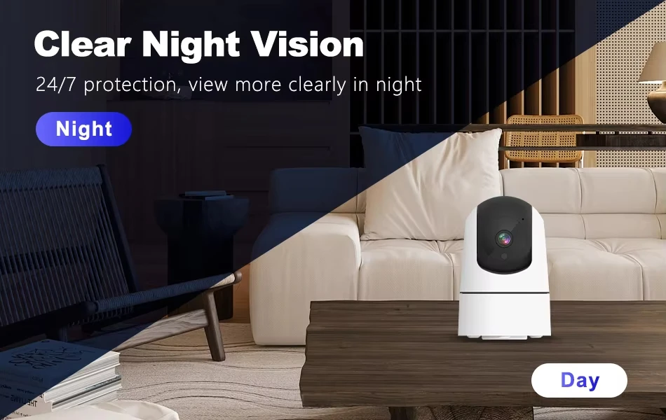 ANSVICAM Tuya 6MP HD 5G WiFi Indoor Security Camera 6x Zoom Baby Monitor Night Vision Auto Motion Detection 2-Way Audio Cameras