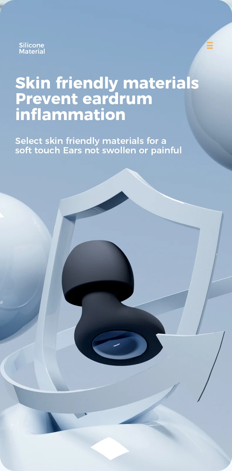 Silicone Earplugs for Sleep Noise Cancel Noise Reduction-Soundproof Reduce Disturbances -Quality loop Earplugs