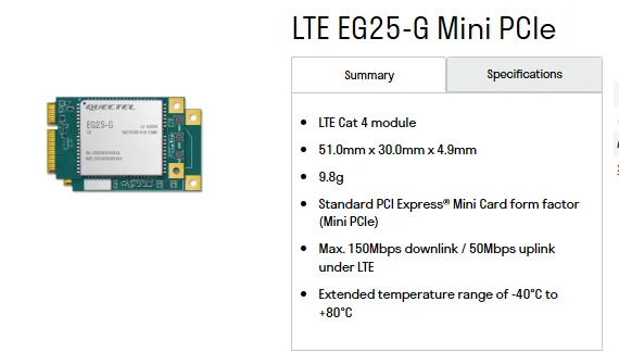 Quectel EC25 Series EC25-E/EC25-EU/EC25-A/EC25-AF/EC25-AFXD/EC25-AUX/EC25-EC/EG25-G/EC25-AFX/EC25-EUX LTE Mini PCIE with kits