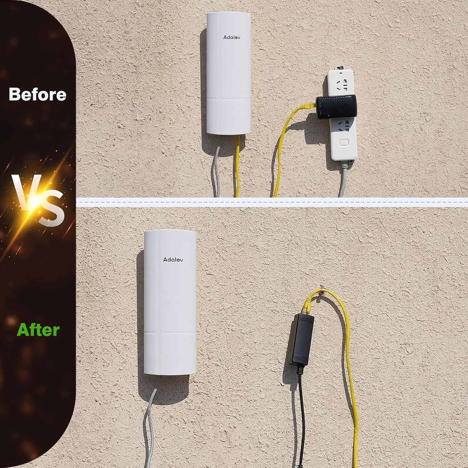 Gigabit PoE 48V to 24V PoE Converter, RJ45 Port Output 24V/1A, IEEE802.3af/at for Passive 24V Devices