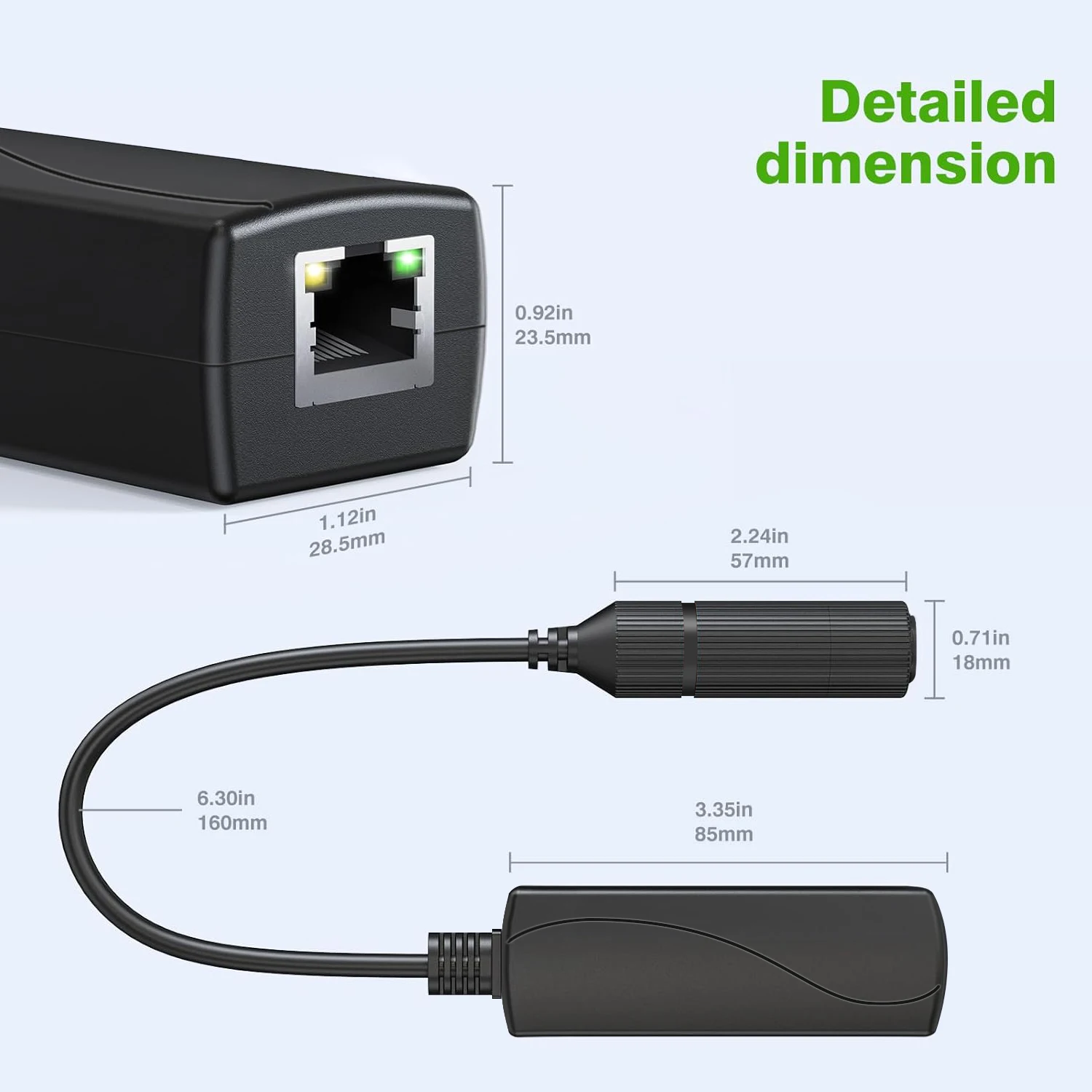 Gigabit PoE 48V to 24V PoE Converter, RJ45 Port Output 24V/1A, IEEE802.3af/at for Passive 24V Devices