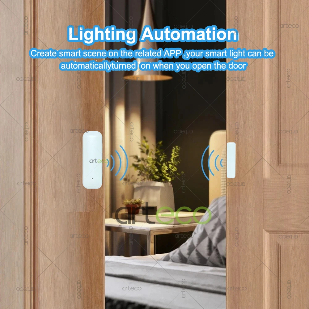 4Pcs Zigbee Door Window Sensor Smart Home Security Burglar Wireless Window Open Closed Detector Works With Gateway Zigbee2MQTT