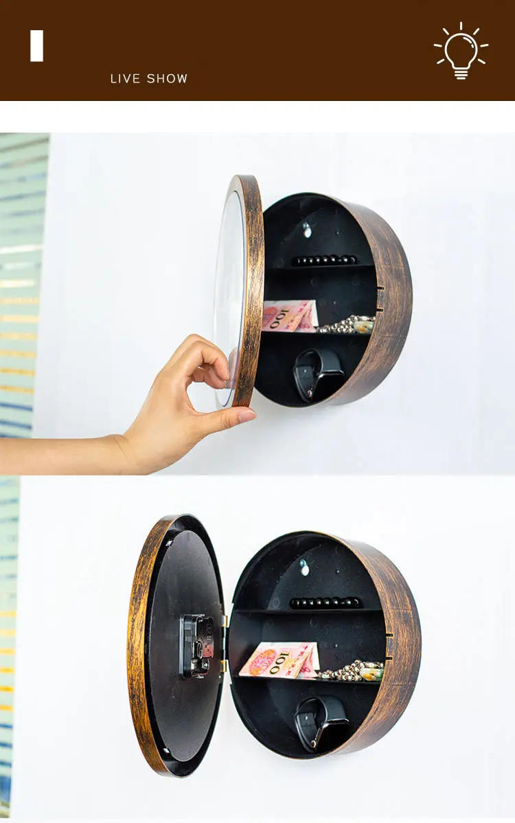 Creative Wall Clock Hidden Safe Box Sight Secret Compartment Hide Cash Jewelry Keys Valueables For Home Office Decoration Safe