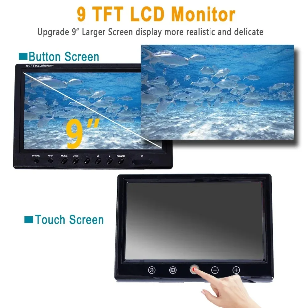9" HD 1080P DVR/WiFi 16GB Card IP68 20/30/50M SYANSPAN Pipe Inspection Camera 23mm Drain Sewer Pipeline Industrial Endoscope