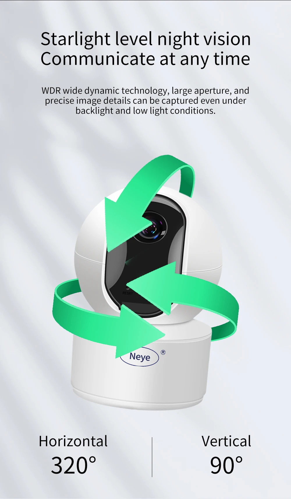 Neye 8MP 4K PTZ WiFi Security Camera Home Indoor 10X Digital Zoom Camera AI Automatic Tracking CCTV Baby Monitor
