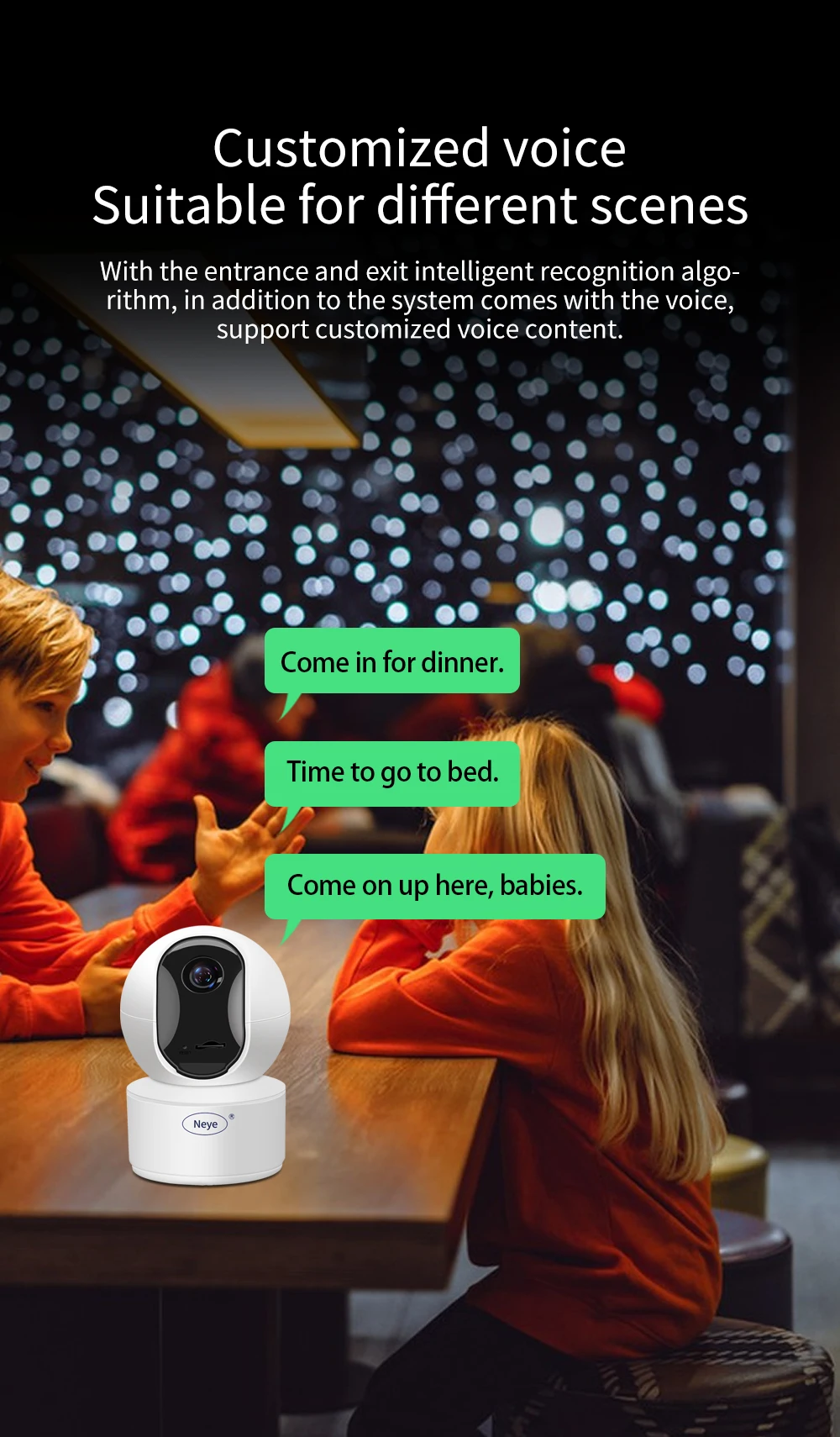 Neye 8MP 4K PTZ WiFi Security Camera Home Indoor 10X Digital Zoom Camera AI Automatic Tracking CCTV Baby Monitor