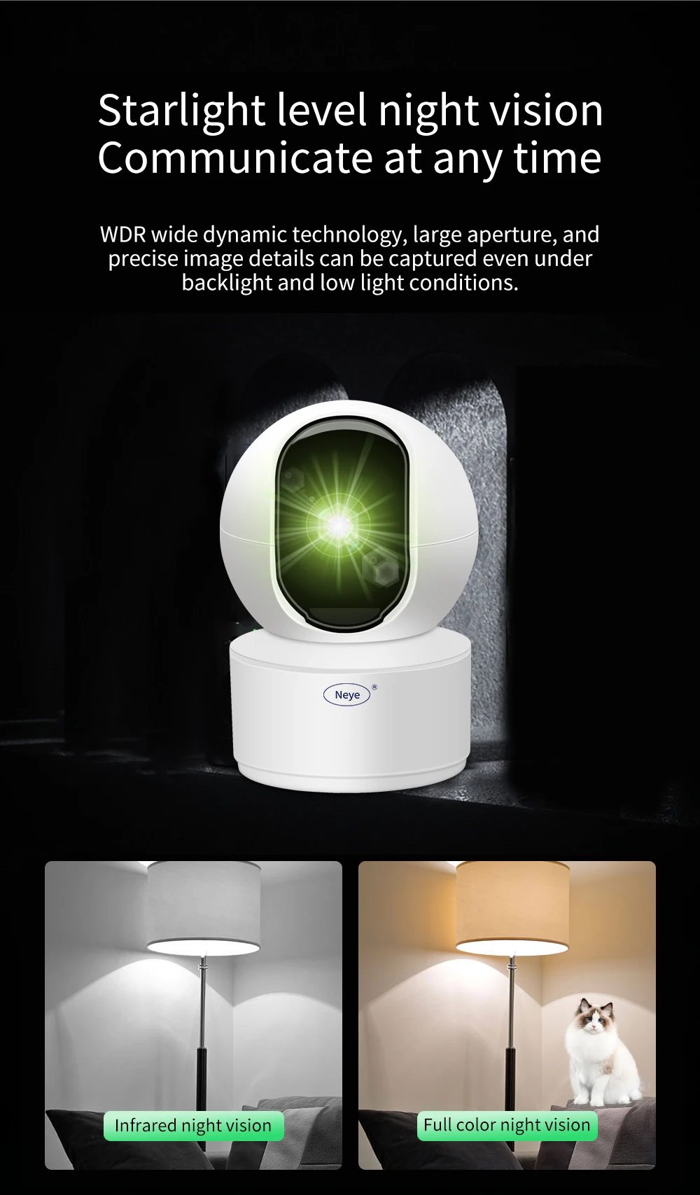 Neye 8MP 4K PTZ WiFi Security Camera Home Indoor 10X Digital Zoom Camera AI Automatic Tracking CCTV Baby Monitor