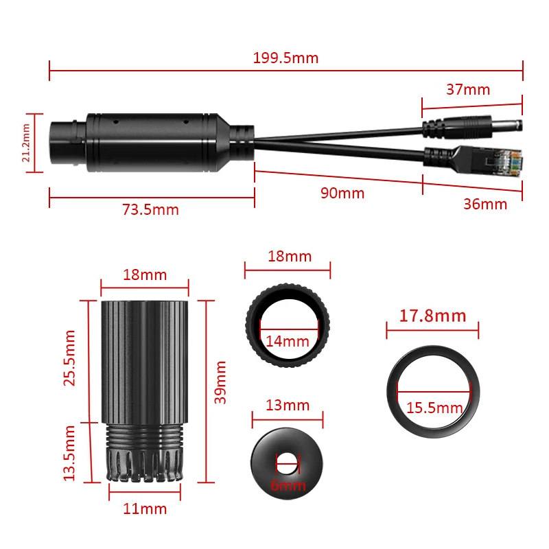 Waterproof 1000Mbps POE Splitter 48V to 12V IEEE 802.3af/at Adapter for Outdoor IP Camera CCTV Security System