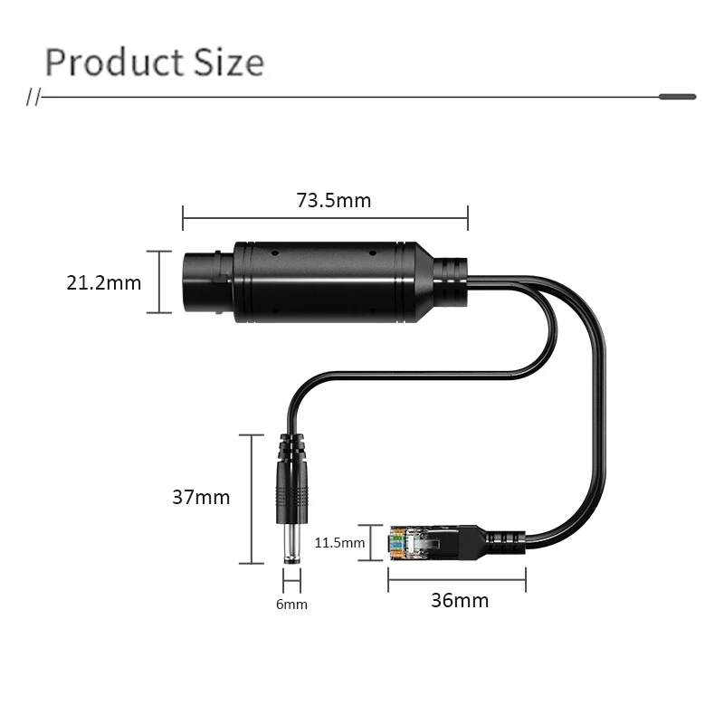 Waterproof 1000Mbps POE Splitter 48V to 12V IEEE 802.3af/at Adapter for Outdoor IP Camera CCTV Security System
