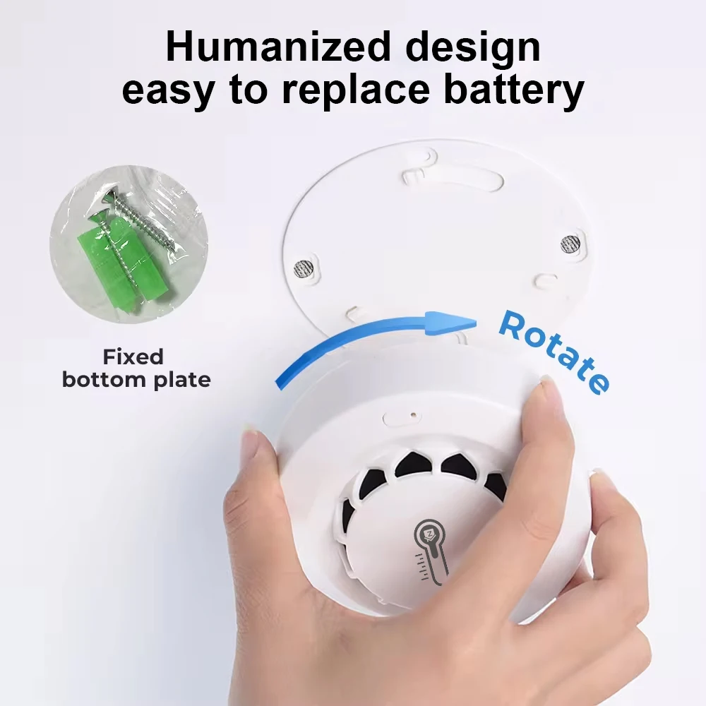 Tuya WiFi or Zigbee Smoke Detector with Temperature Humidity Detect 3 In 1 Support 80dB Sound Alarm Remote Push Alert Function