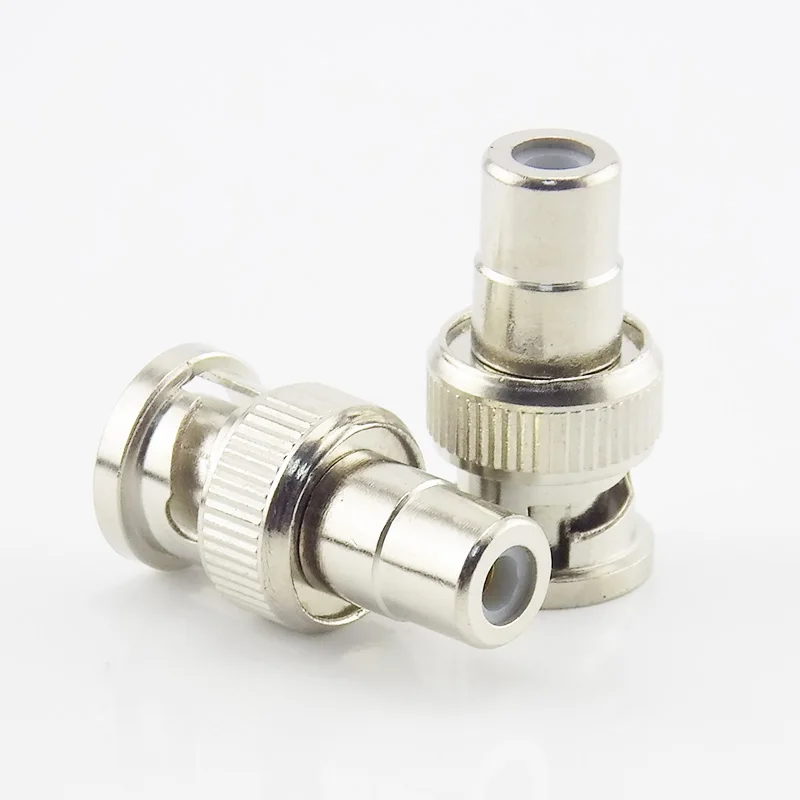 2pcs BNC Male End to RCA Female Plug COAX Adapter Connector Adapter F/M Couple for Security System Video CCTV Camera B5