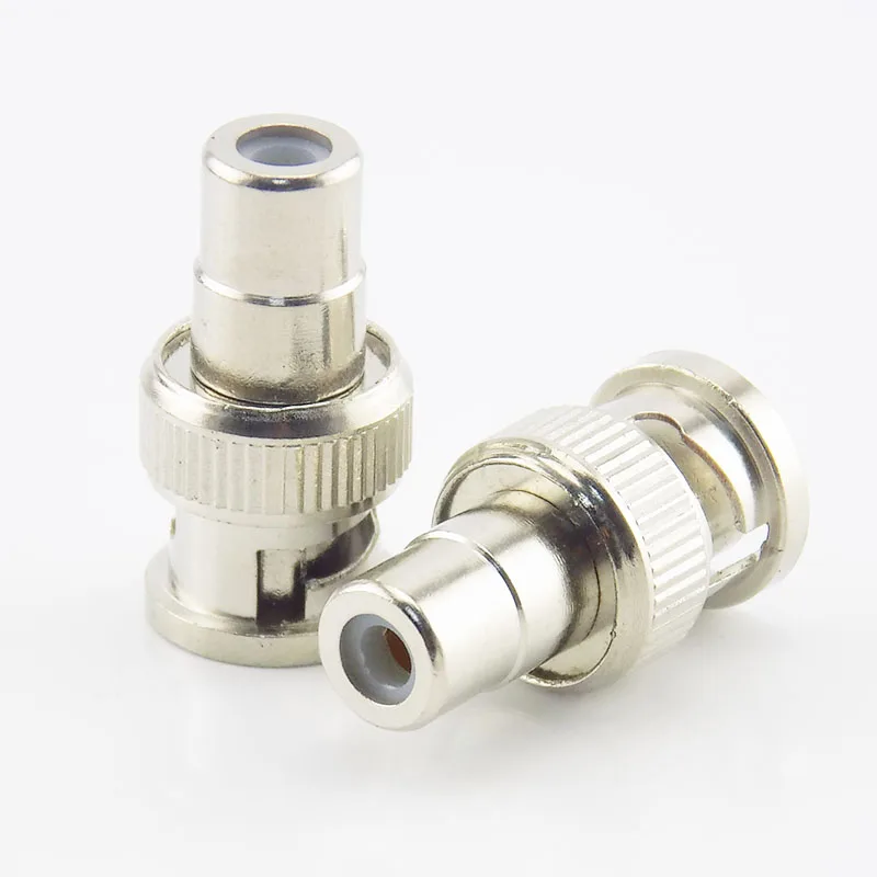 2pcs BNC Male End to RCA Female Plug COAX Adapter Connector Adapter F/M Couple for Security System Video CCTV Camera B5