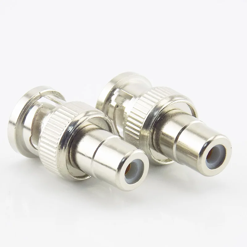 2pcs BNC Male End to RCA Female Plug COAX Adapter Connector Adapter F/M Couple for Security System Video CCTV Camera B5