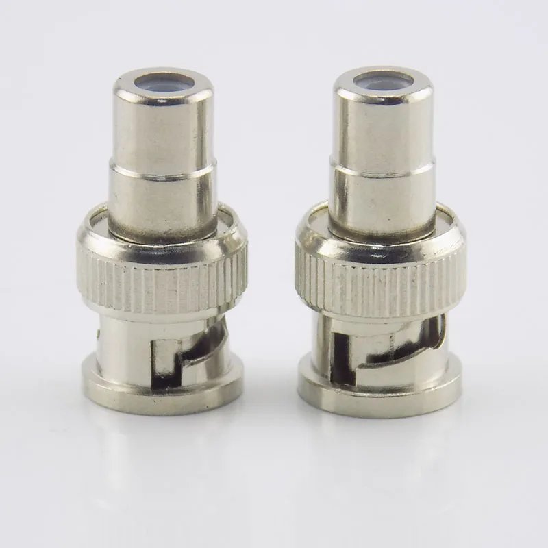 2pcs BNC Male End to RCA Female Plug COAX Adapter Connector Adapter F/M Couple for Security System Video CCTV Camera B5