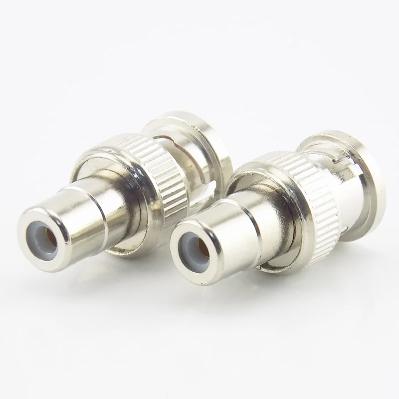 2pcs BNC Male End to RCA Female Plug COAX Adapter Connector Adapter F/M Couple for Security System Video CCTV Camera B5