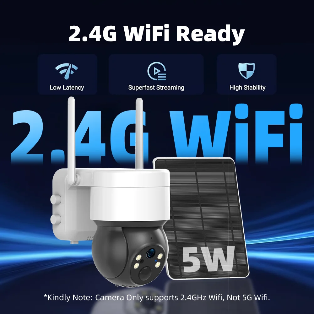 Tuya Smart Life APP 3MP WiFi Battery Solar Auto Motion Tracking PIR Surveillance Security Outdoor PTZ Color Night Vision Camera