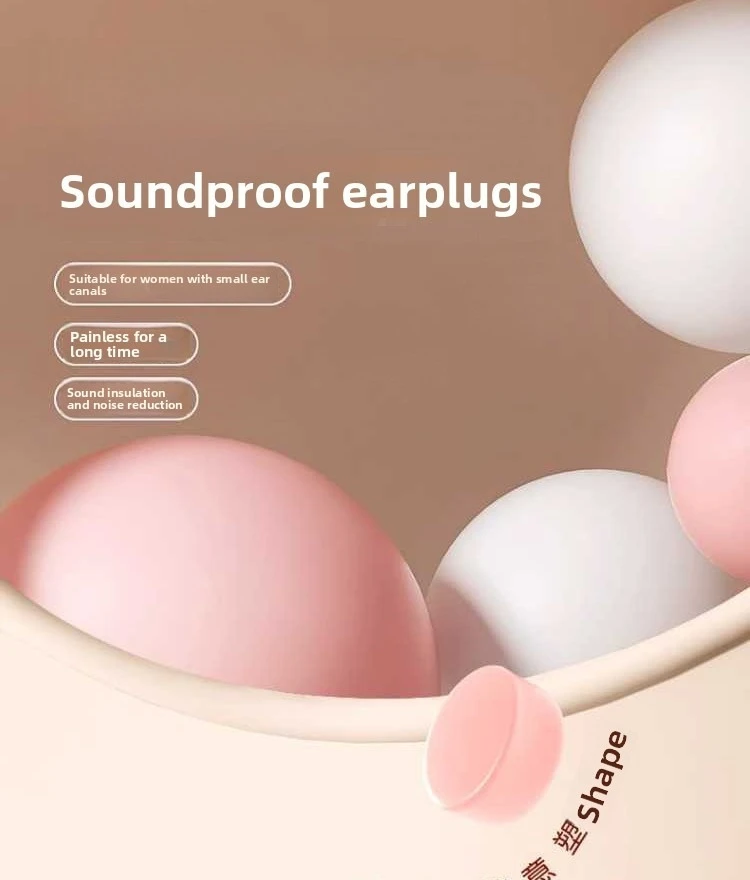 Soft Silicone Earplugs - Noise Reduction Waterproof Comfortable Fit, Suitable for Sleeping Swimming Creating a Quiet Environment