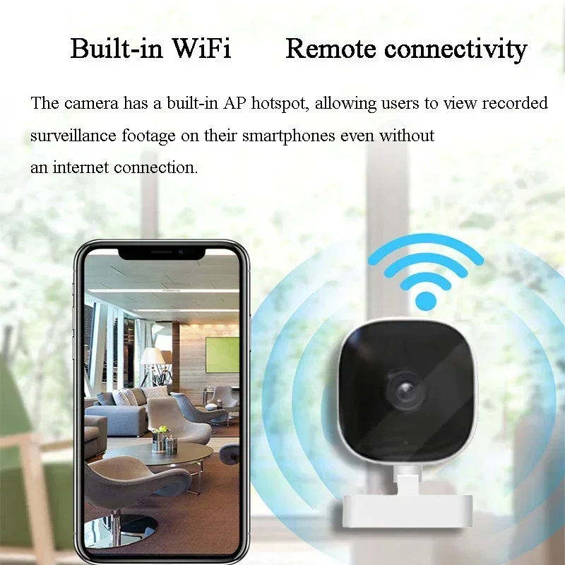 4K HD Mini Wireless Camera Wide-angle Webcams Indoor Monitoring APPWith Night Version 2-way Audio IP65 Waterproof Camera 2026