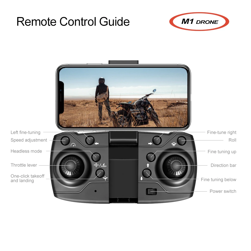 New M1 Drone Beginner Friendly VR Kit With 4K High-Definition Camera Optical Flow Technology One Click Return to Home Mode For