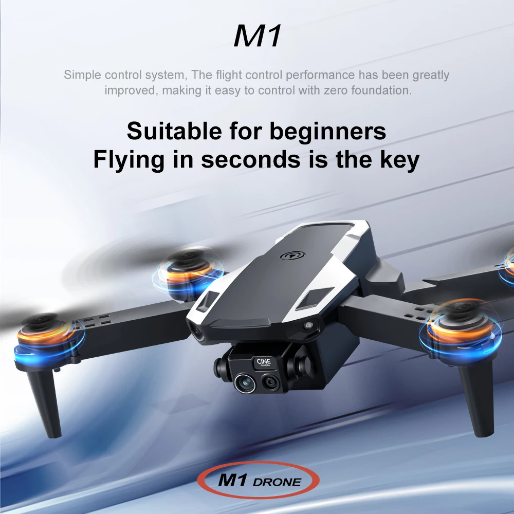 New M1 Drone Beginner Friendly VR Kit With 4K High-Definition Camera Optical Flow Technology One Click Return to Home Mode For