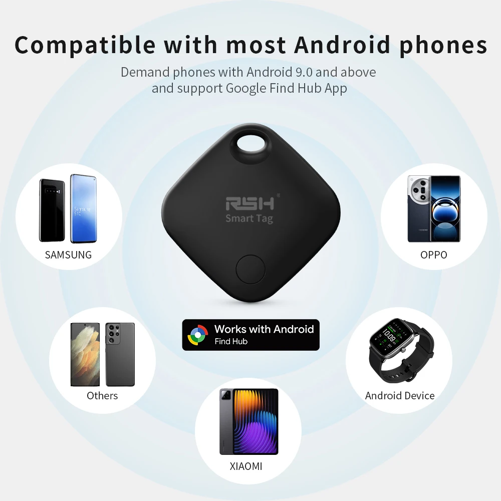 4PCS Security Tracker Android Anti Loss Smart Tag via Google's Find Hub Navigation Finder Locator for Xiaomi Samsung Pixel Vivo