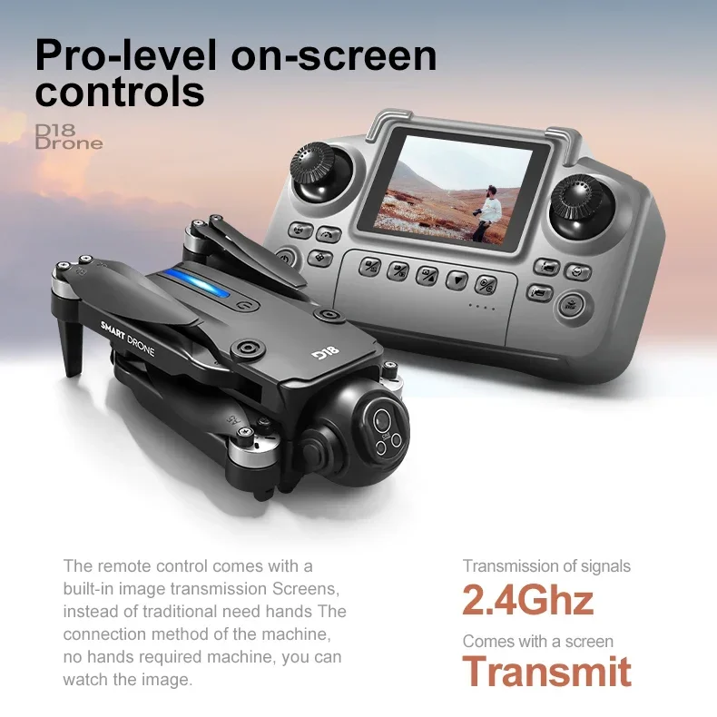 Lenovo D18 Drone 8K HD Dual Camera Aerial Intelligent Obstacle Avoidance Brushless Motor WIFI GPS Return Large Screen RC Drone
