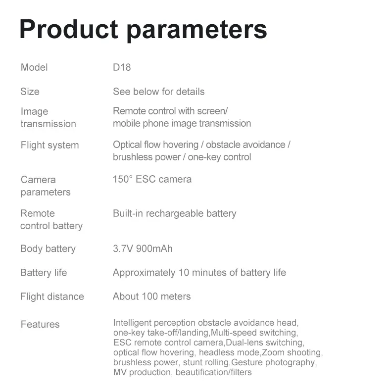 Lenovo D18 Drone 8K HD Dual Camera Aerial Intelligent Obstacle Avoidance Brushless Motor WIFI GPS Return Large Screen RC Drone