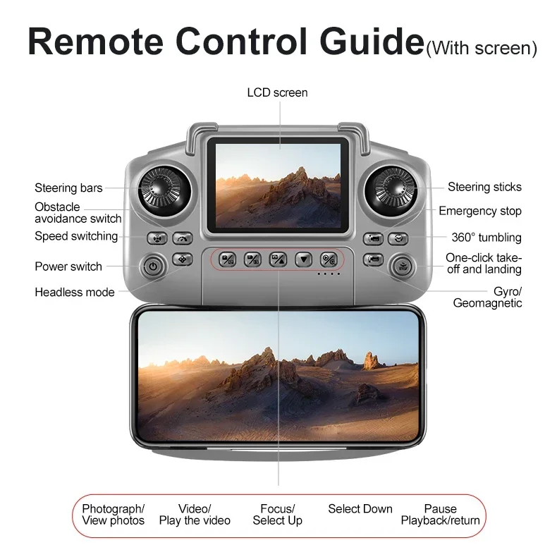 Lenovo D18 Drone 8K HD Dual Camera Aerial Intelligent Obstacle Avoidance Brushless Motor WIFI GPS Return Large Screen RC Drone