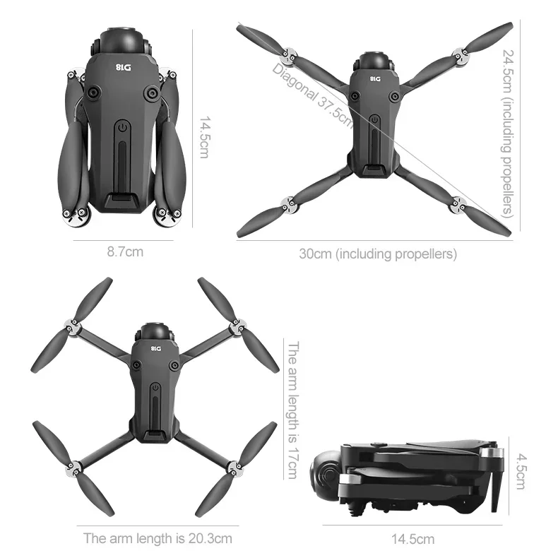 Lenovo D18 Drone 8K HD Dual Camera Aerial Intelligent Obstacle Avoidance Brushless Motor WIFI GPS Return Large Screen RC Drone