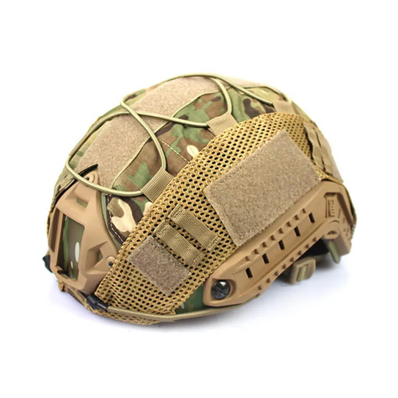 1 PC Tactical Helmet Cover for Fast MH PJ BJ Helmets Fast Helmet Protector Elasticated Cord (Helmet Not Included)