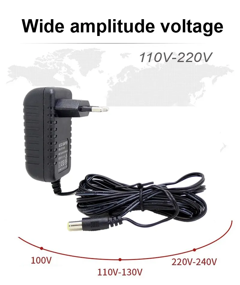 EU Plug Power Adapter 3 Meters Extension Cord Input AC100-240V Output DC 12V 2A For Security CCTV Camera LED 2.1mm*5.5mm
