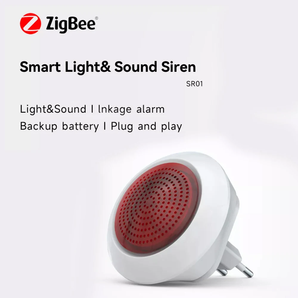 Meian Tuya 100dB Siren Alarm Wireless Sirena Alarma Linkage Security Protection Control Via Smart Life APP ZigBee 3.0 Gateway