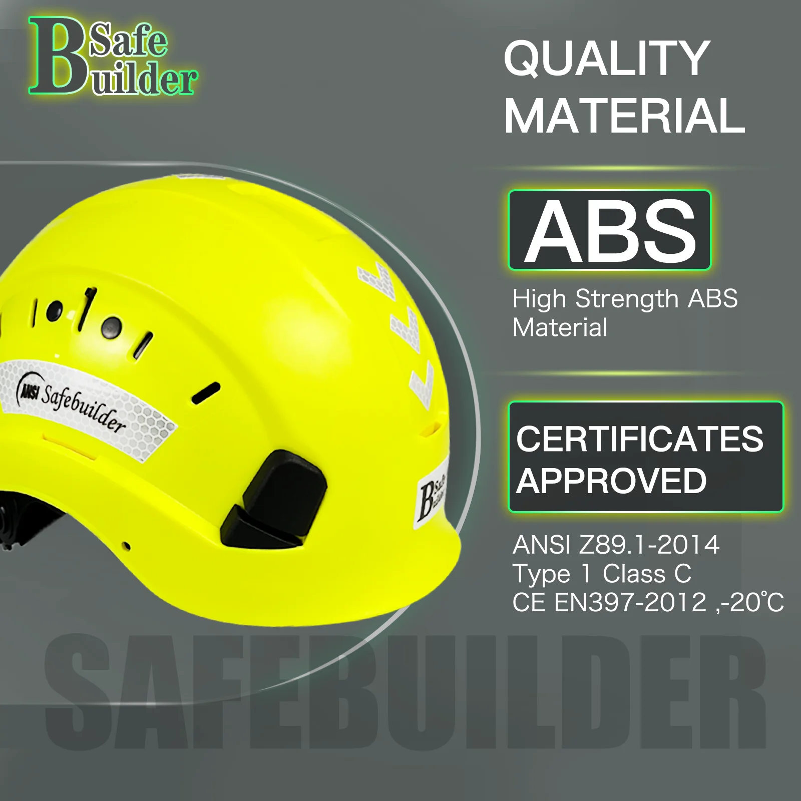 ANSI Z89.1 Construction Safety Helmet ABS Hard Hat Adjustable Ventilation System Hardhats Industrial Work Head Protection