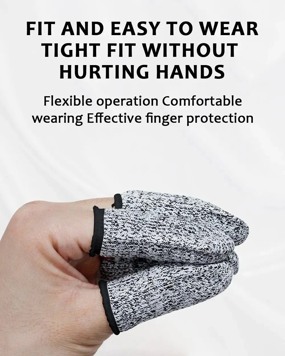 Anti-Cut Finger Covers Level 5 Safety Flexible Fingertip Gloves High-Strength Kitchen Tool Protector Sleeves for Enhanced Grip