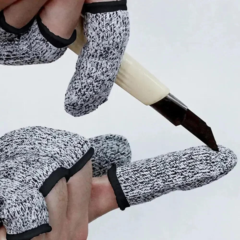Anti-Cut Finger Covers Level 5 Safety Flexible Fingertip Gloves High-Strength Kitchen Tool Protector Sleeves for Enhanced Grip