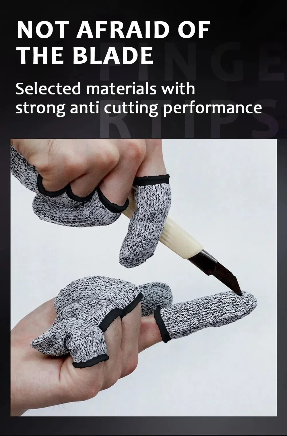 Anti-Cut Finger Covers Level 5 Safety Flexible Fingertip Gloves High-Strength Kitchen Tool Protector Sleeves for Enhanced Grip