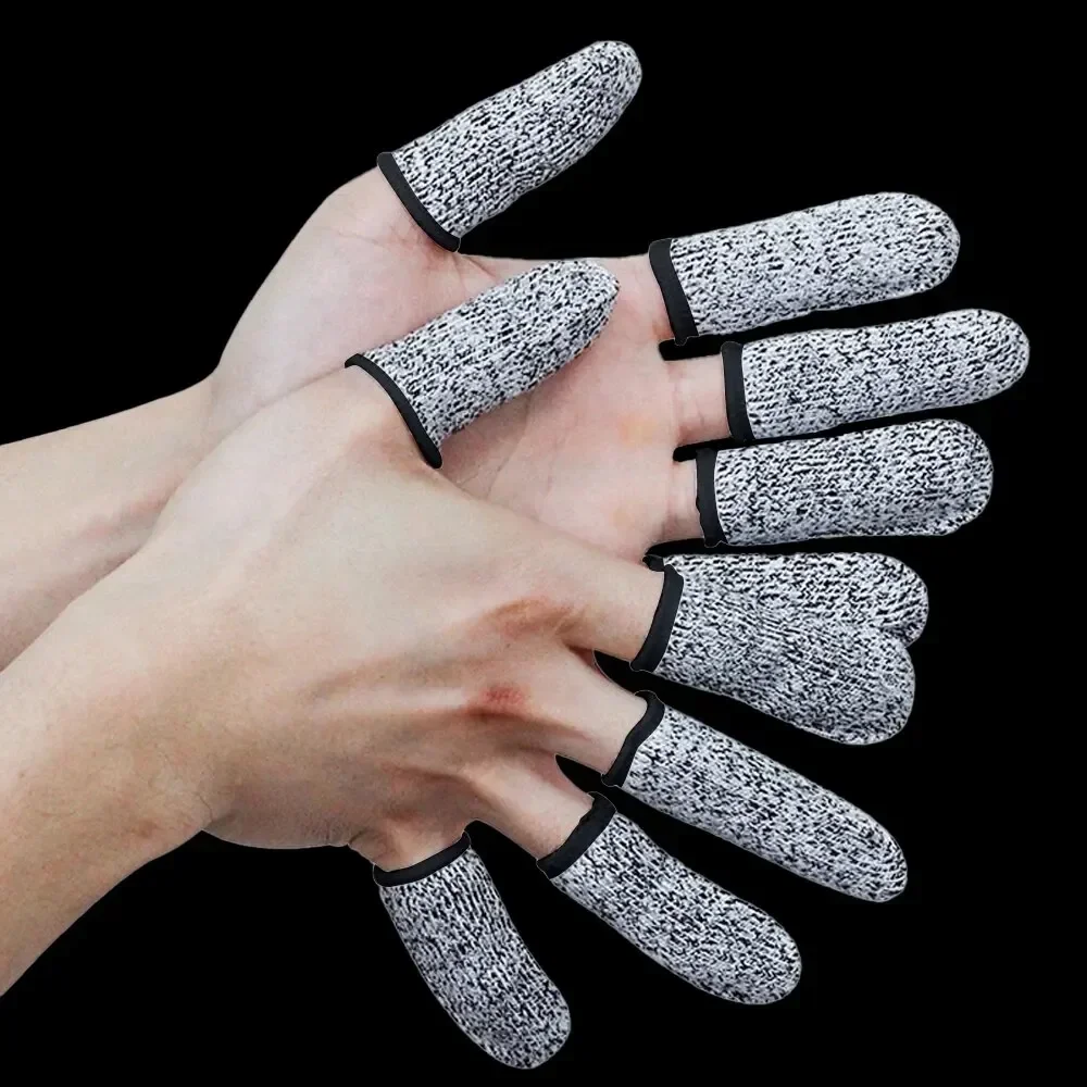 Anti-Cut Finger Covers Level 5 Safety Flexible Fingertip Gloves High-Strength Kitchen Tool Protector Sleeves for Enhanced Grip