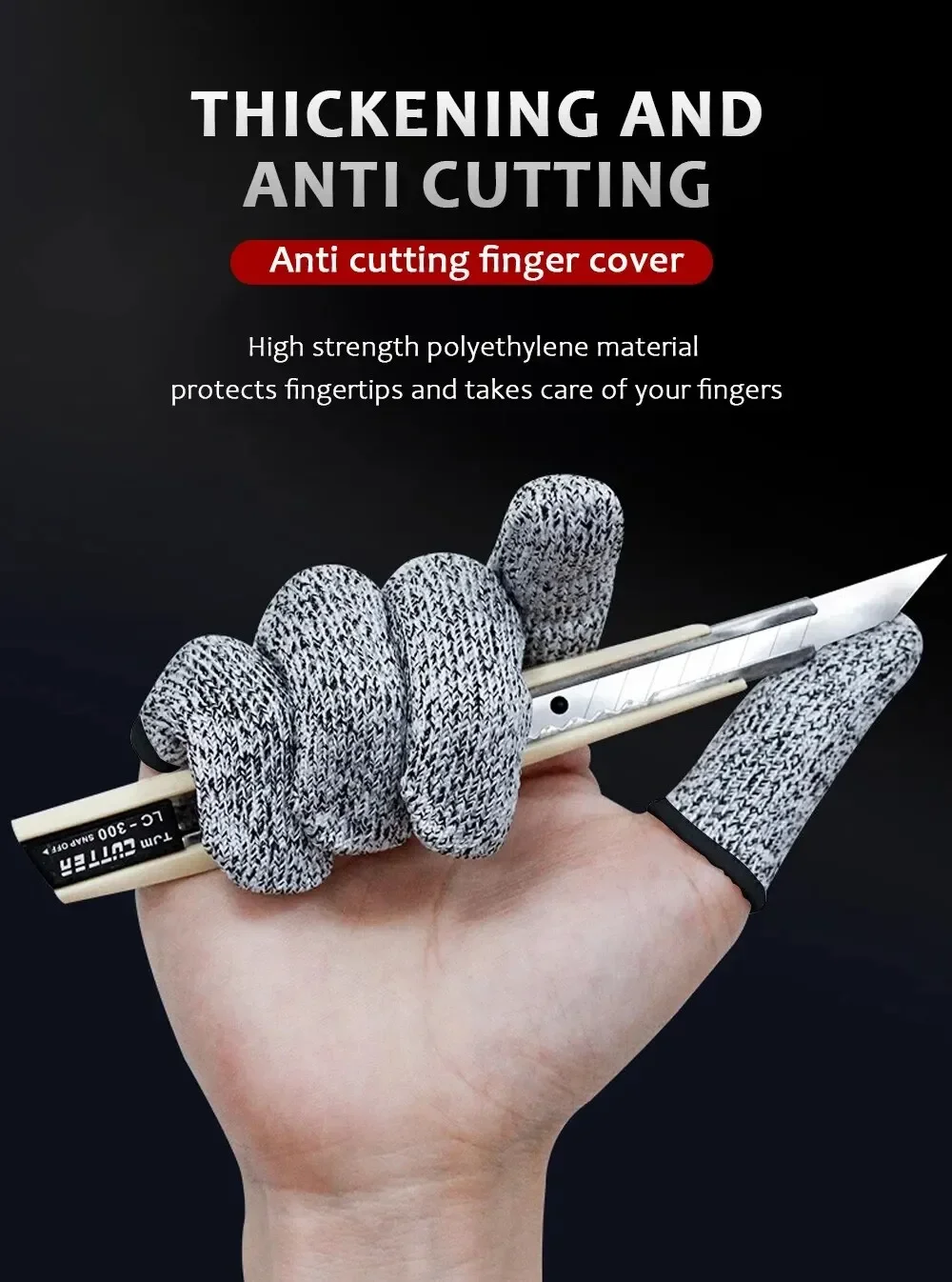Anti-Cut Finger Covers Level 5 Safety Flexible Fingertip Gloves High-Strength Kitchen Tool Protector Sleeves for Enhanced Grip
